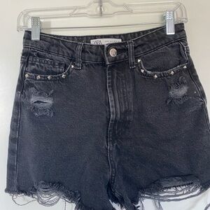 Zara Black Jean Shorts - Size 2